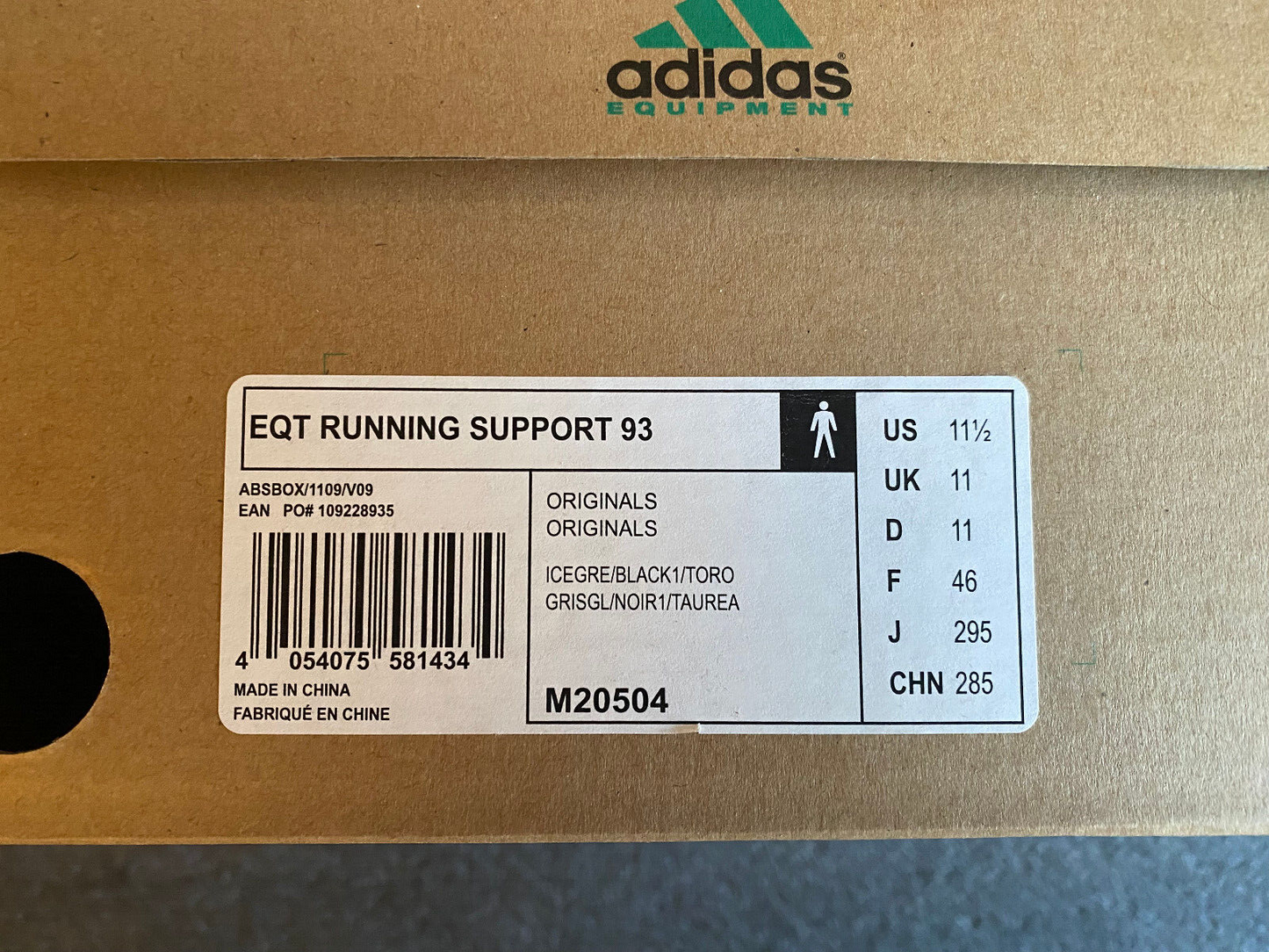 Adidas Equipment OG EQT Running Support 93 M25104 von 2014 US 11,5 UK 11 EUR 46