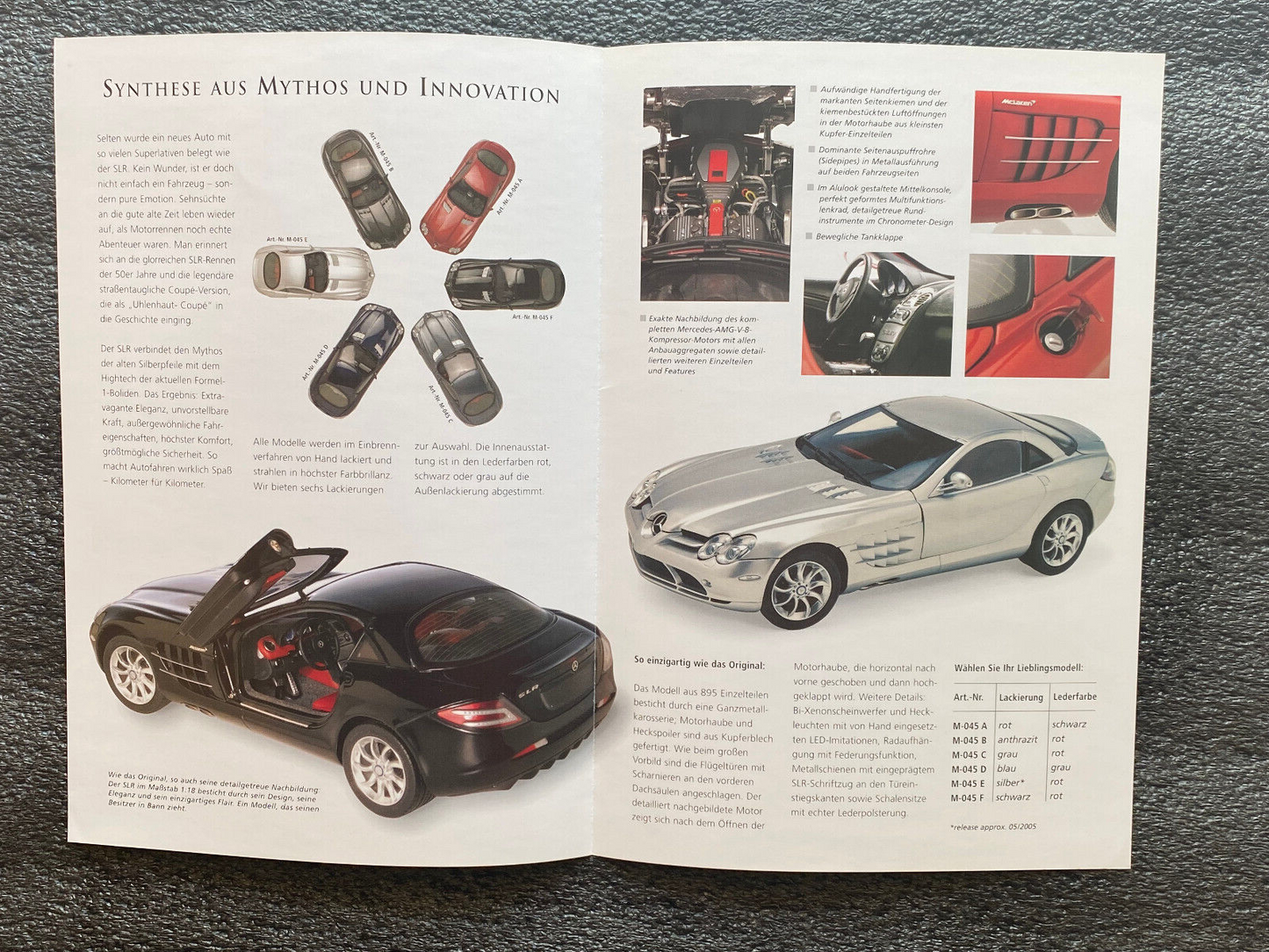 CMC Prospekt für Mercedes Benz McLaren SLR 1:18 Broschüre DinA4 aufklappbar Neu