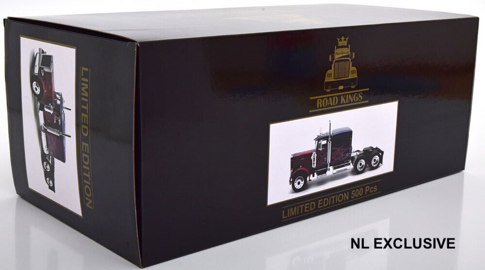 Peterbilt 359 Truck Road Kings RK180083 Transformers Blue & Red Flames Neu 1:18