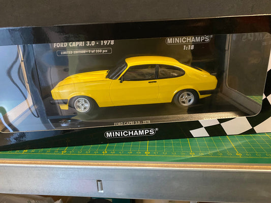 Ford Capri 3.0 1978 gelb yellow Minichamps 155788601 Neu in OVP new in box 1:18