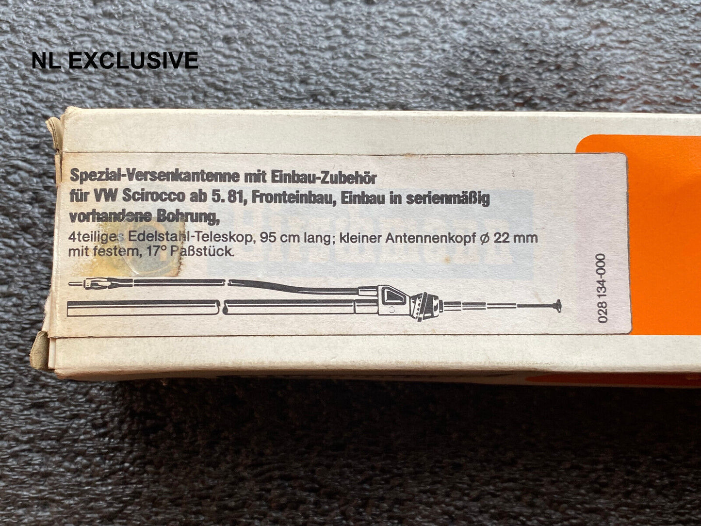VW Scirocco II (Typ 53b) Hirschmann Teleskopantenne ab Bj 5.81 Neu in OVP