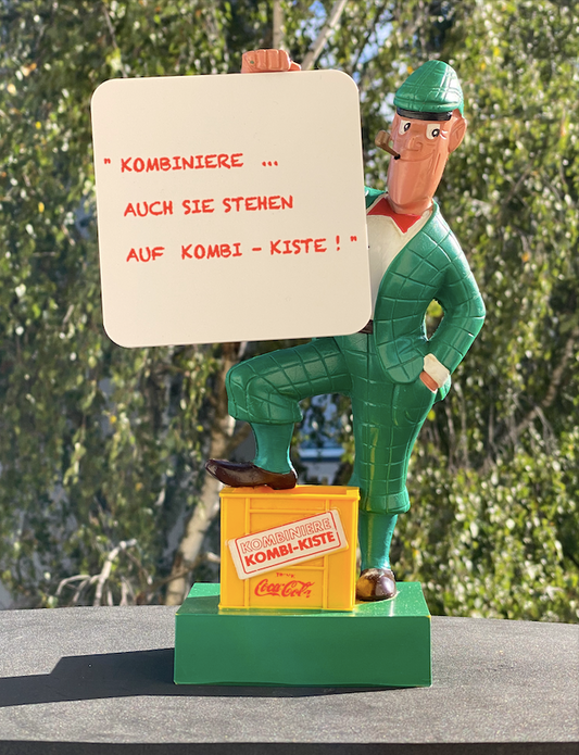 Nick Knatterton Coca Cola Kombi-Kiste Werbefigur 80er Jahre Höhe ca. 27 cm