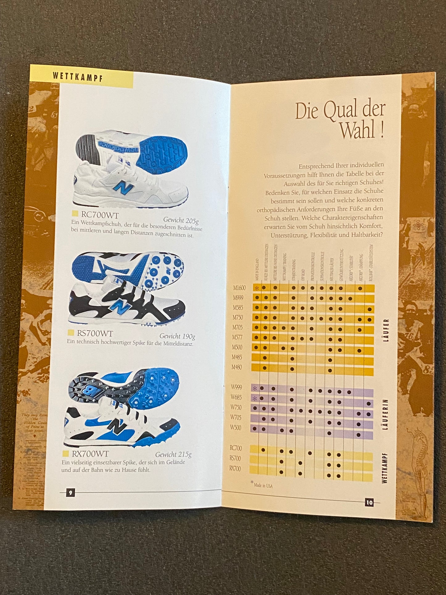 New Balance Sportschuh Katalog (deutsch) 1996 vintage u.a. mit 1600 / 996 / 577 Flyer Prospekt