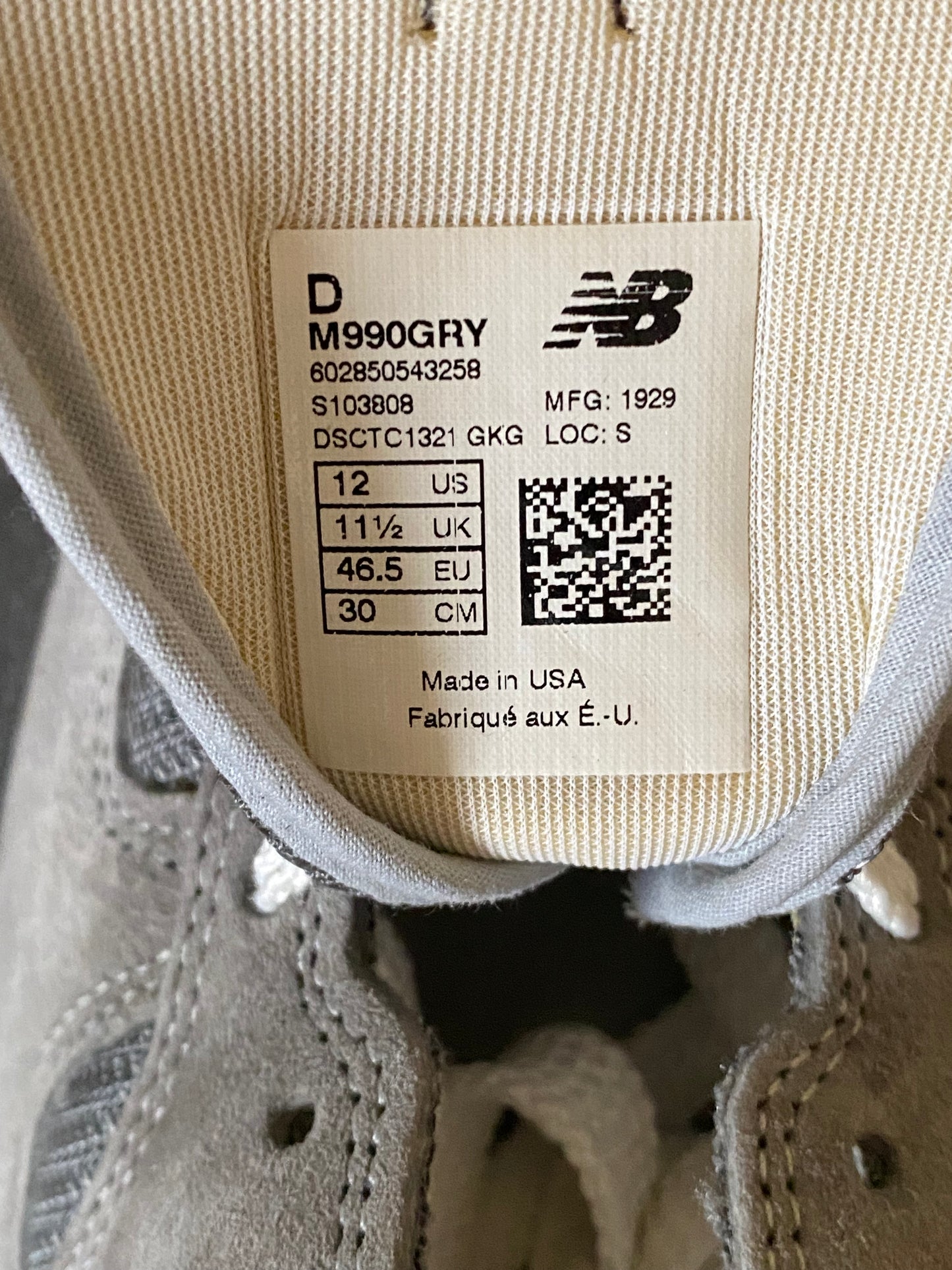 New Balance 990 M990GRY original vintage colourway Neu new US 12 UK 11,5 EUR 46,5