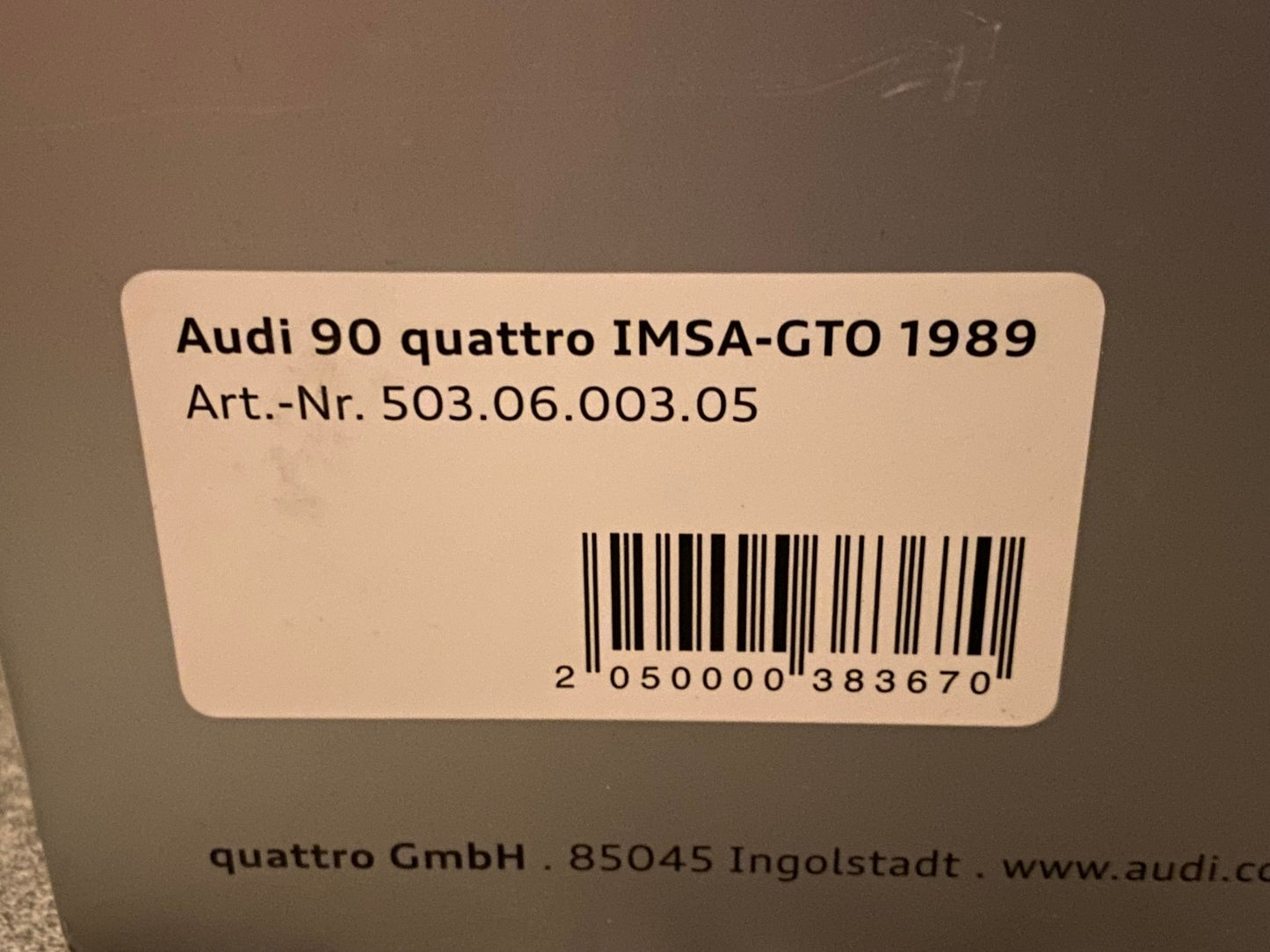 Audi 90 GTO IMSA Stuck Röhrl Sondermodell Quattro GmbH Minichamps Neu OVP 1:18