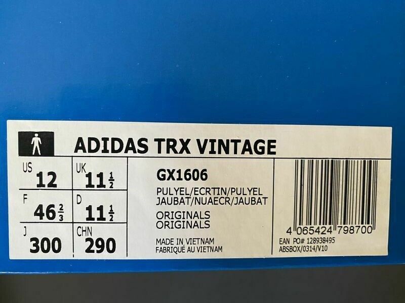 ADIDAS TRX VINTAGE YELLOW/TINT COLOURWAY new in box NEU US 12 UK 11,5 EU 46 ⅔