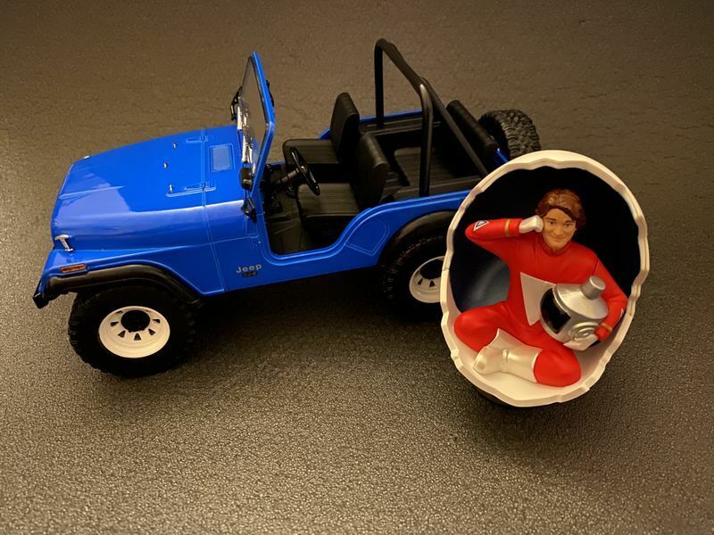 Figur Mork vom Ork + Figure EGG 1:18 für Jeep CJ-5 Mork & Mindy Mork from Ork