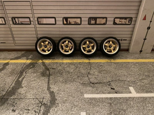 Kompletträder in Aluoptik Felgen Tuning Umbau Diorama Code 3 RDM neu C 1:18