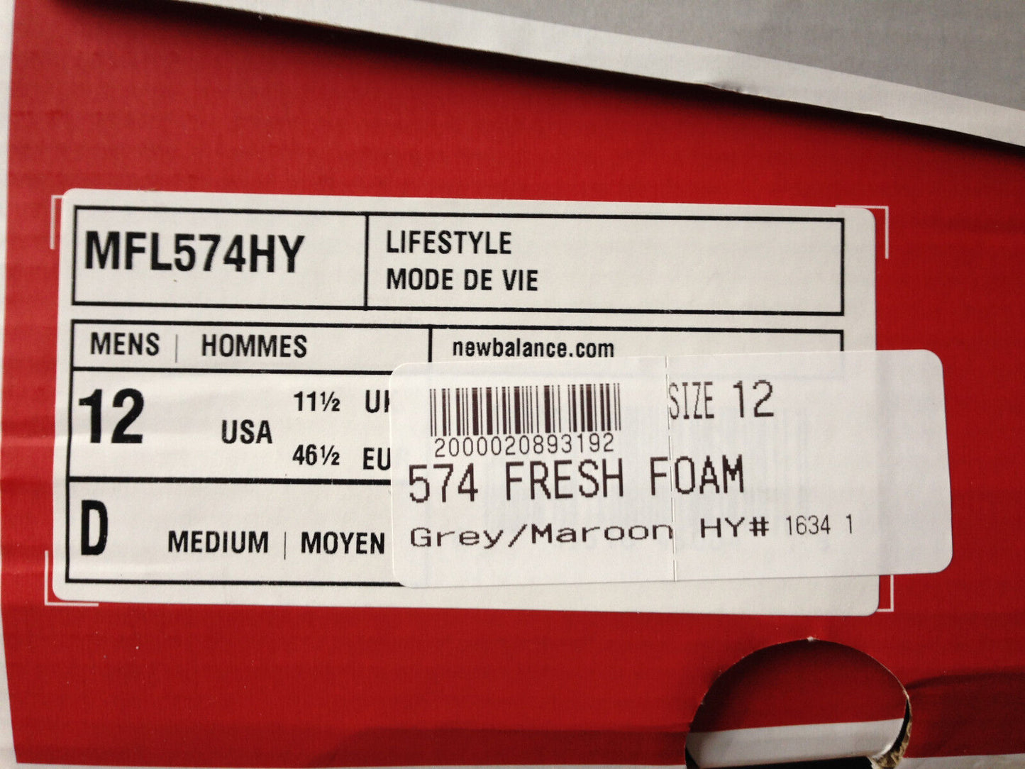 New Balance 574 MFL574HY Fresh Foam History Gradation new US 12 UK 11,5 EUR 46,5