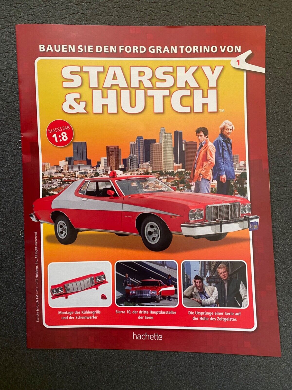 Ford Gran Torino Starsky & Hutch Nr. 1 DEUTSCHE AUSGABE !!! Hachette NEU new 1:8