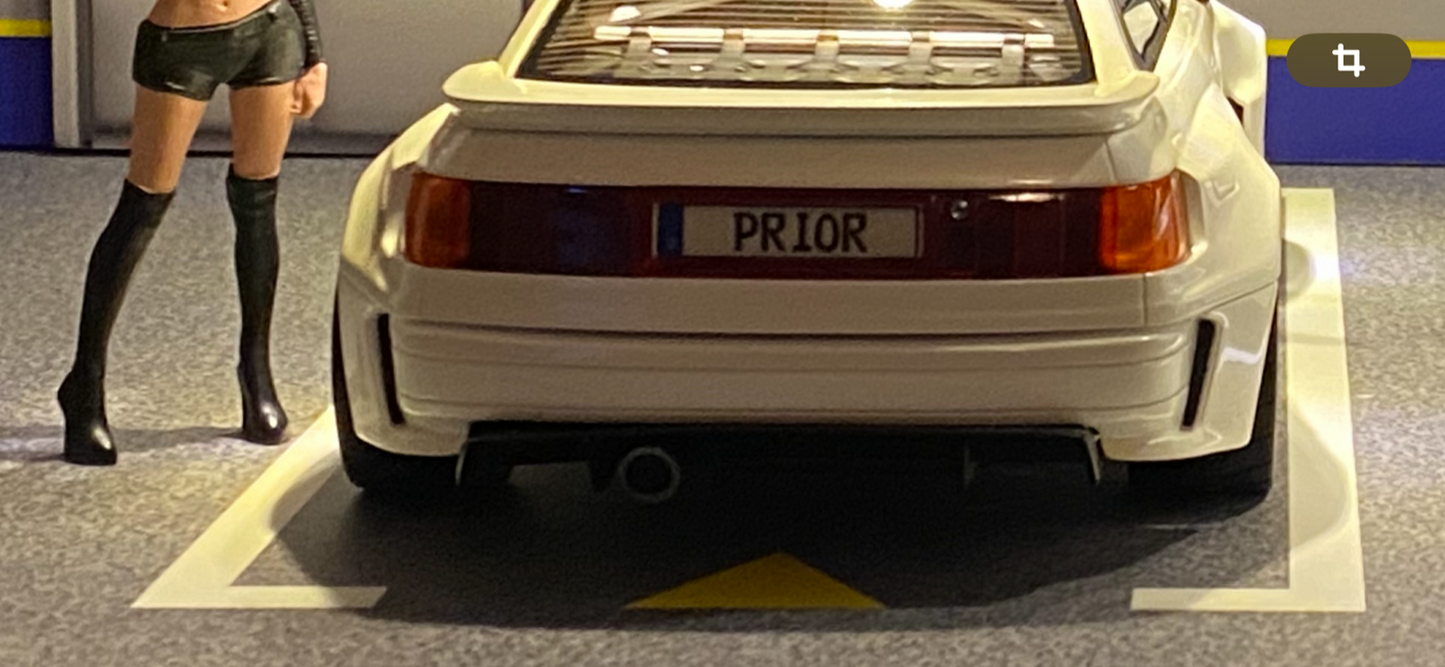 Euro Kennzeichen (D) für 1:18 Audi 80 Coupé PRIOR geprägt & selbstklebend