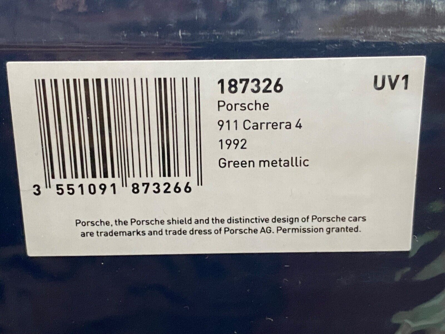 Porsche 911 Carrera 4 1992 Typ 964 Oakgrün Oakgreen ASIA EXCLUSIVE Norev 1:18