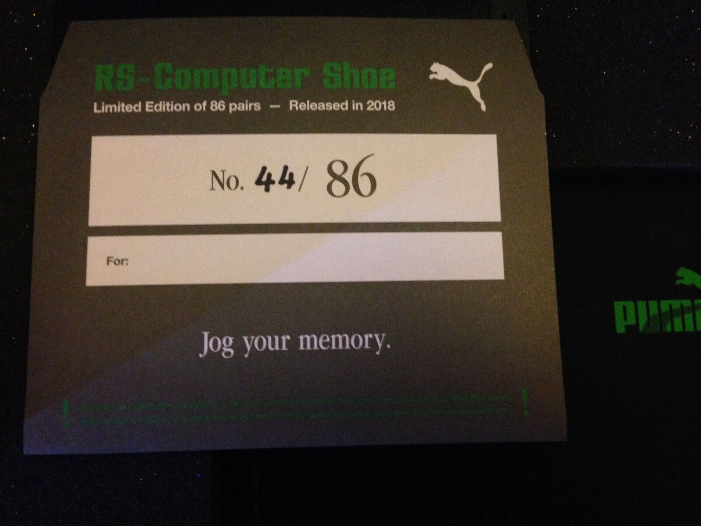 Puma RS Computer Shoe 1986-2018 #44 of 86 pairs worldwide new US 10 UK 9 EUR 43