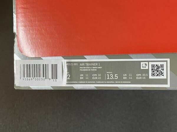 Nike Air Trainer 1 Photon Dust DM0521 001 vintage colourway US 12 UK 11 EUR 46