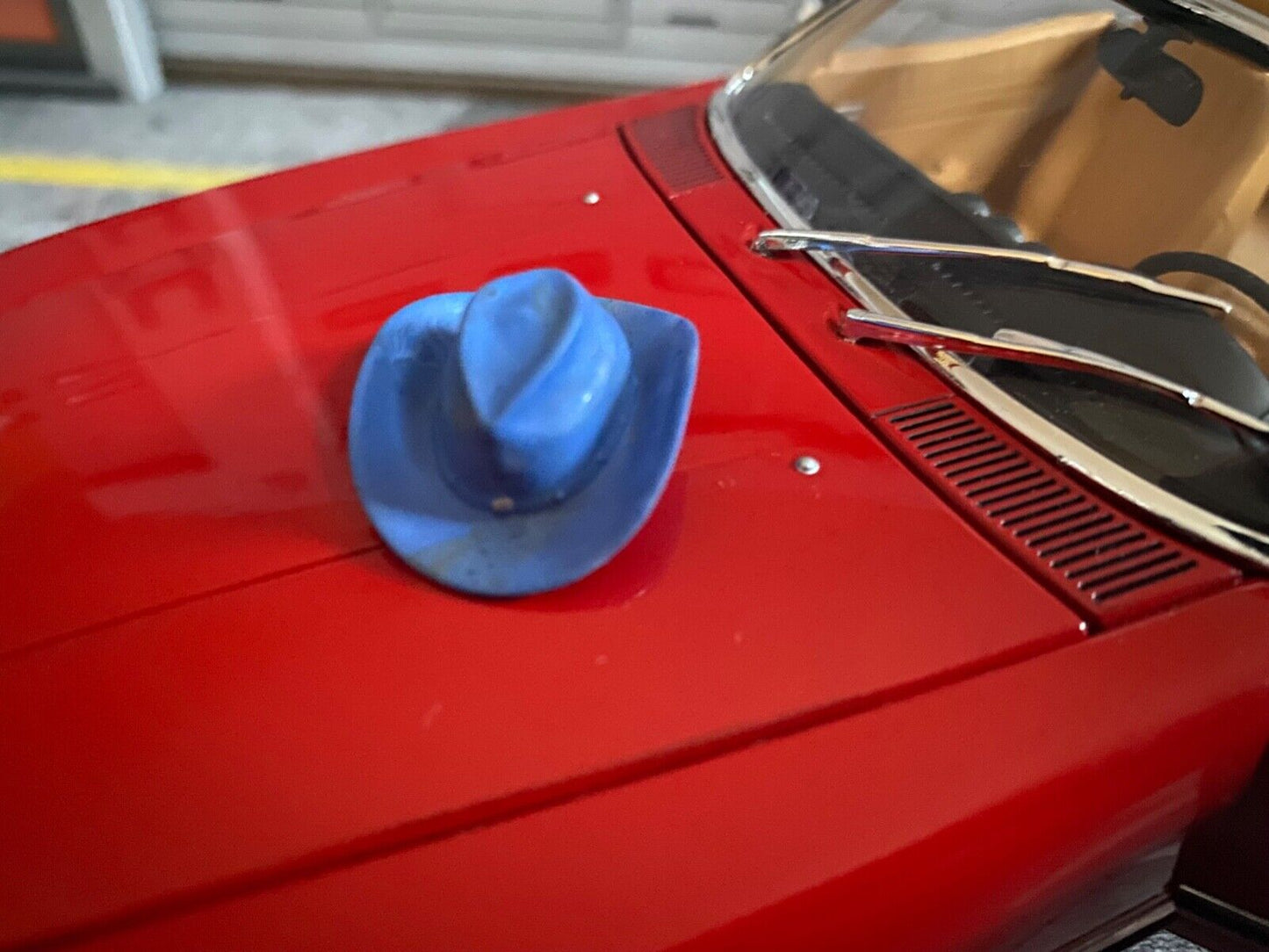 Cowboyhut blau Jeansoptik Cowboy Hat sexy womens hat Cowgirl Diorama Tuning 1:18