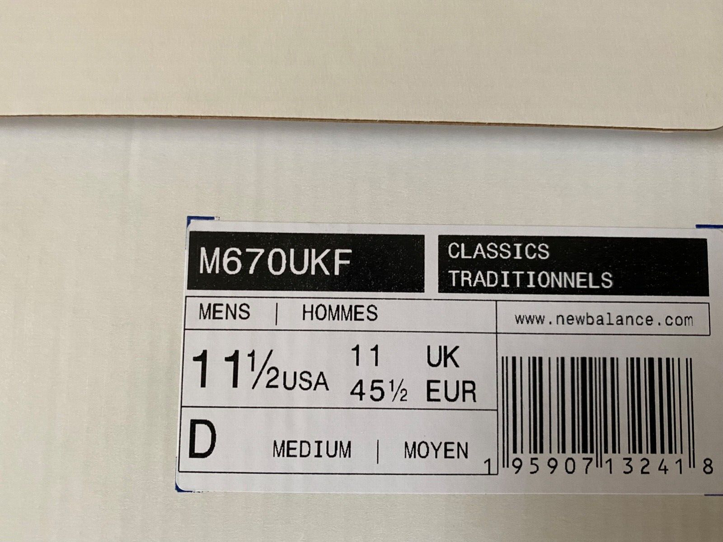 NEW BALANCE M670UKF 670 vintage colourway US 11,5 UK 11 EUR 45,5 passt wie US 12