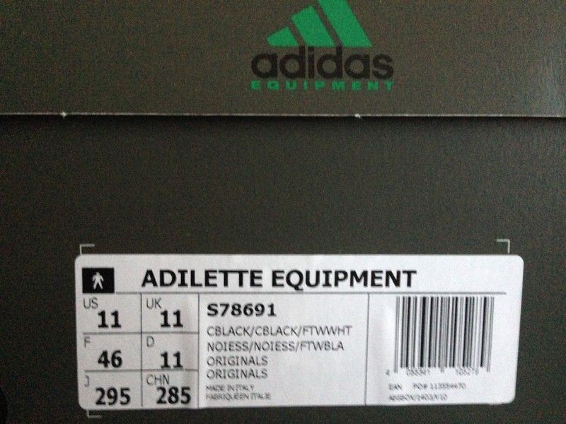 Adidas EQT Adilette Equipment S78691 neu in Box new in box US 11 UK 11 EUR 46