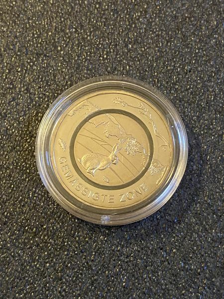 5 EURO 2019 "Gemässigte Zone" durchsichtiger Polymerring Prägestätte F