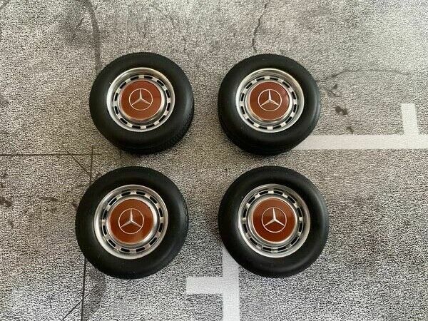 Mercedes Benz W123 Räder Felgen + Reifen Englisch Rot Norev Tuning Diorama 1:18