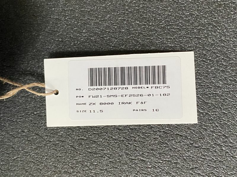 Adidas ZX 8000 x IRAK Family & Friends 1 of 16 pairs F&F US 12 UK 11,5 EUR 46 ⅔