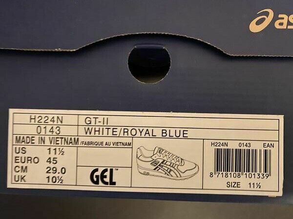 Asics Gel GT-II GT2 2012 vintage cw Neu in Box new in box US 11,5 UK 10,5 EUR 45