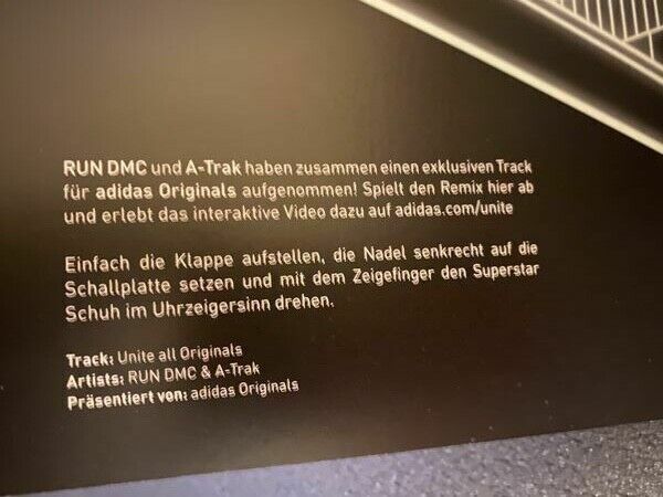 Adidas x RUN DMC & A-TRAK "UNITE ALL ORIGINALS" Superstar-Turntable 7" Vinyl