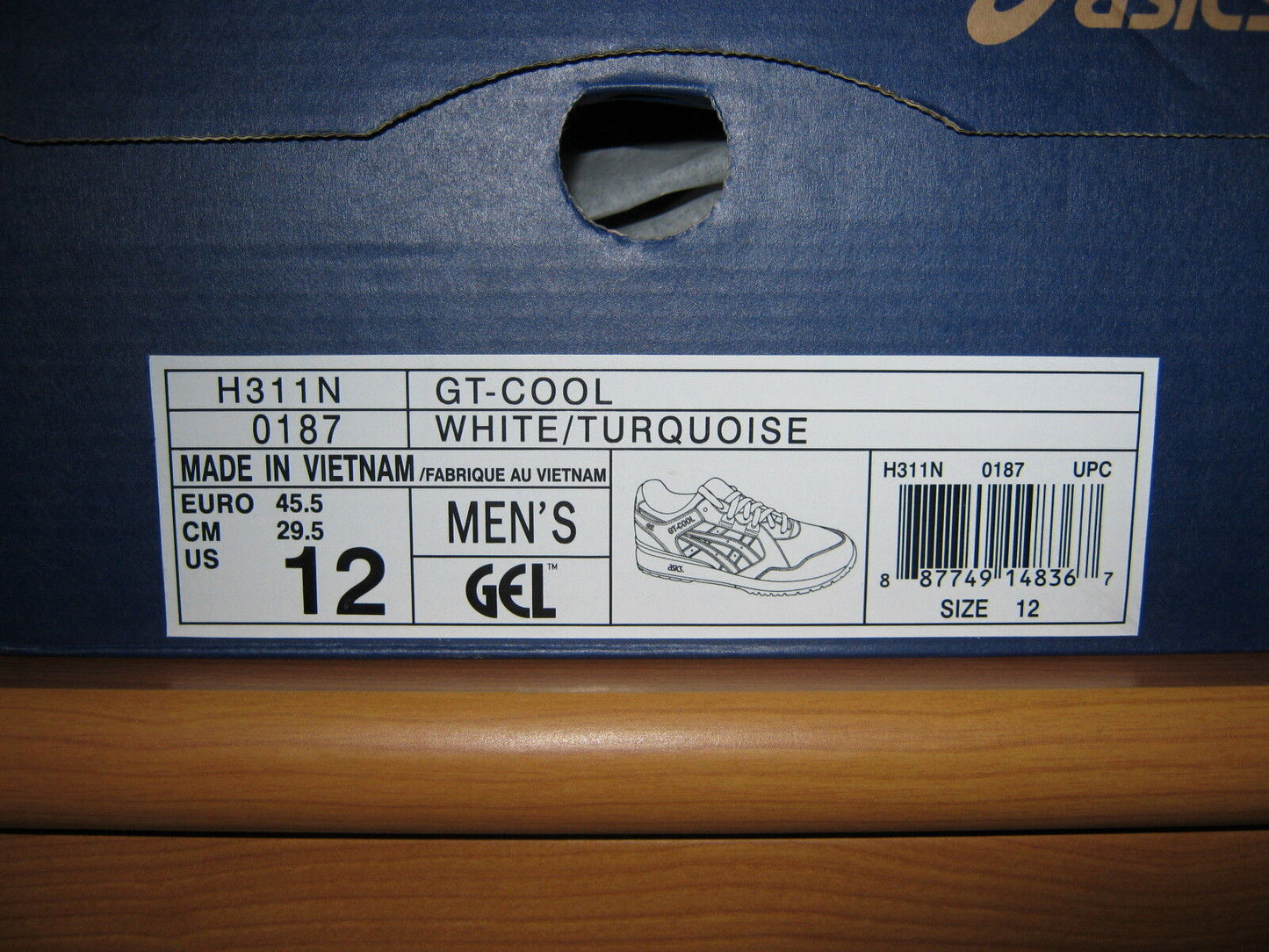 Asics Gel GT-Cool black/white/mint rare new in box US 12 UK 11 EUR 45,5