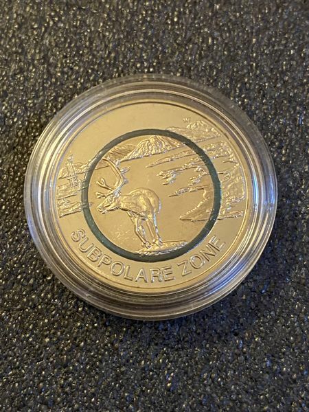 5 EURO 2020 "Subpolare Zone" durchsichtiger Polymerring Prägestätte F