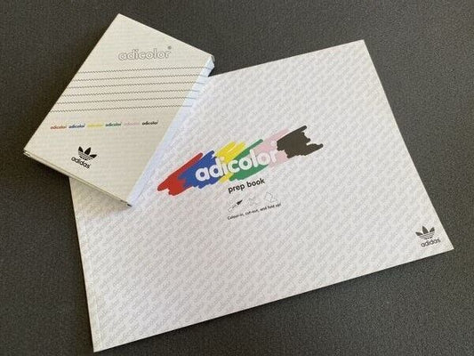 Adidas Adicolor Lackmalstifte 7 Stück komplett mit Buch vintage sehr selten NEU