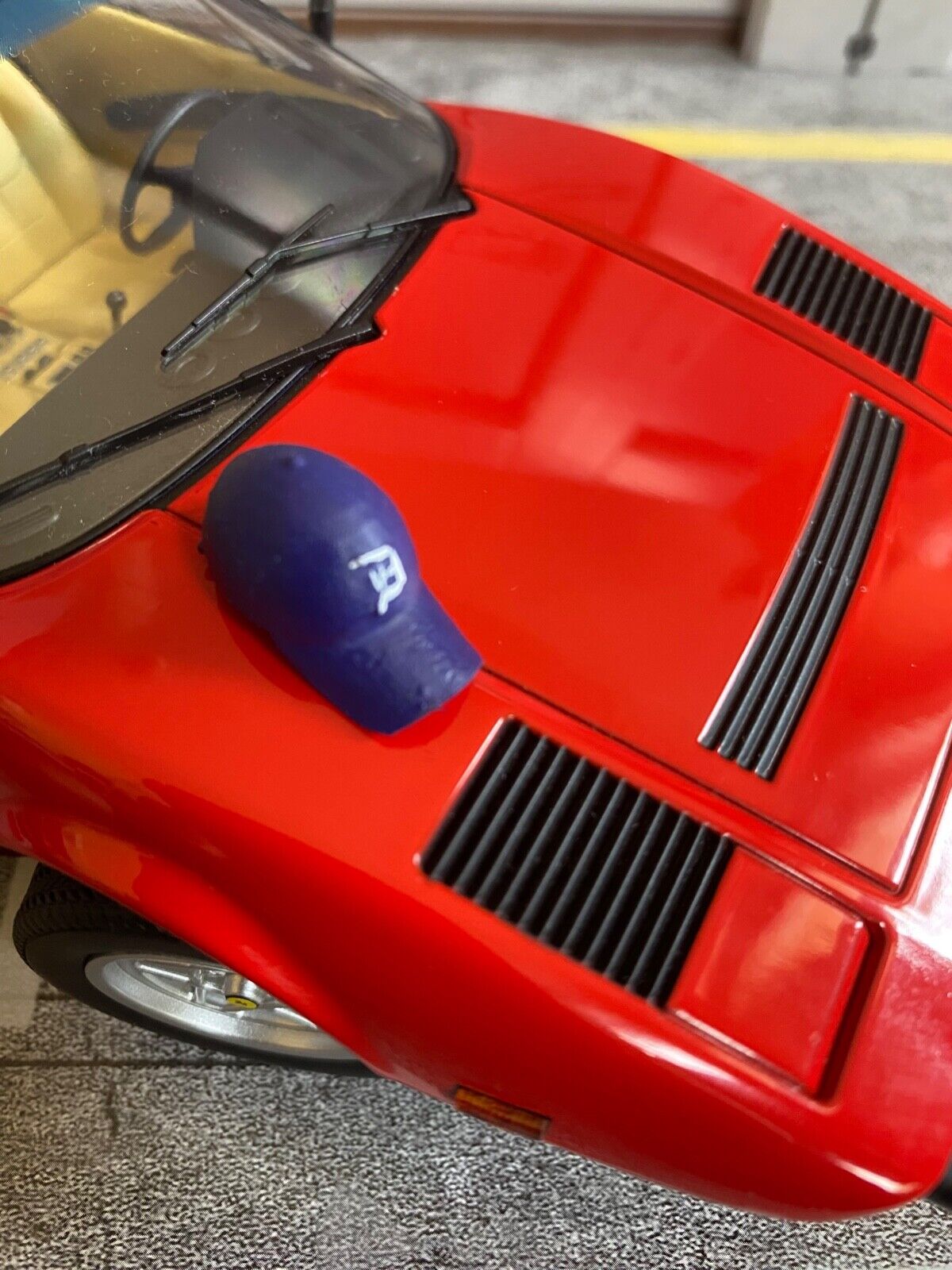 Basecap Detroit Tigers für Magnum Ferrari Tom Selleck Cap Diorama Tuning 1:18