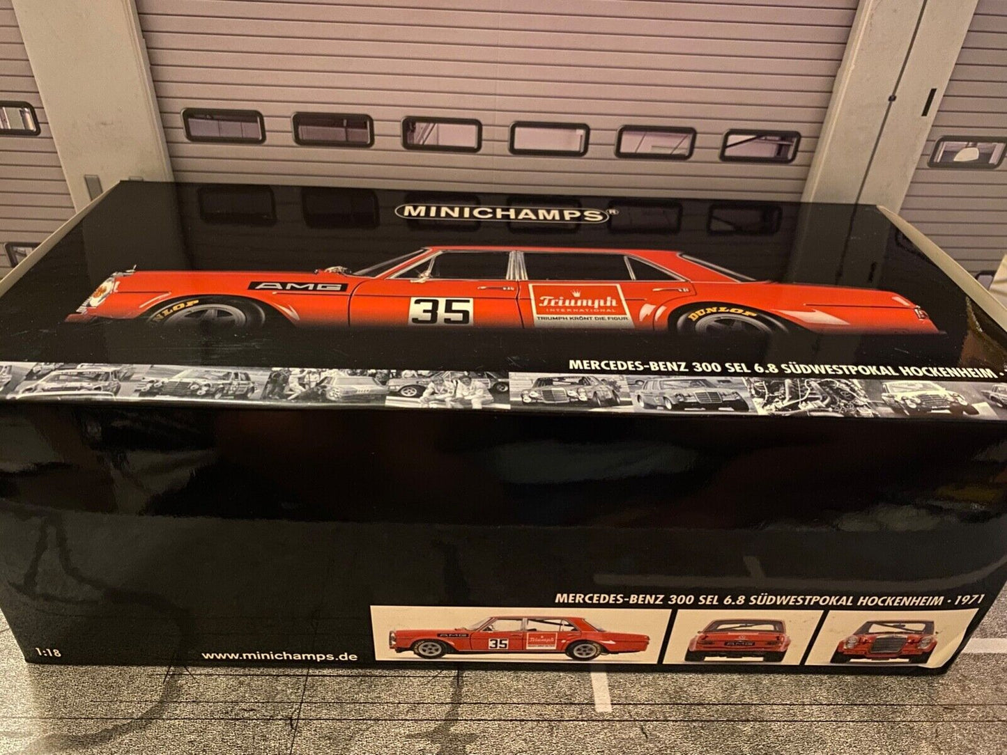 Mercedes Benz 300 SEL 6.8 AMG Rote Sau Die Cast Minichamps alles zu öffnen 1:18