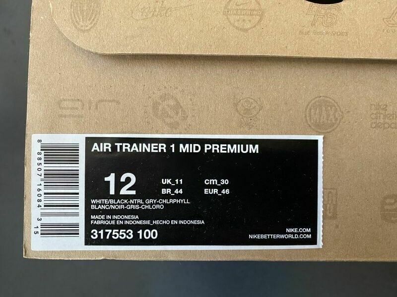 Nike Air Trainer 1 Premium Chlorophyll 317553 100 vintage 2012 US 12 UK 11 EU 46