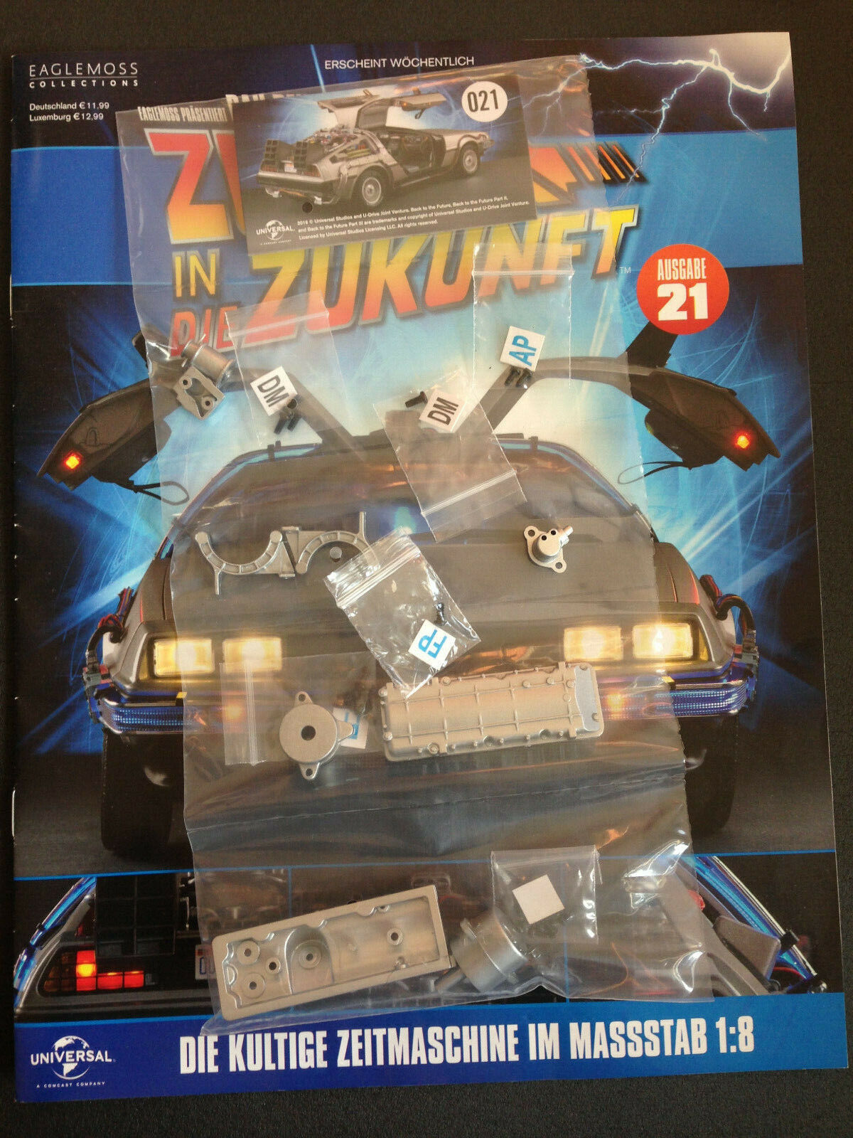 Bau den Delorean Ausgaben Nr. 19 und 21 unvollständig/defekt Eaglemoss 1:8