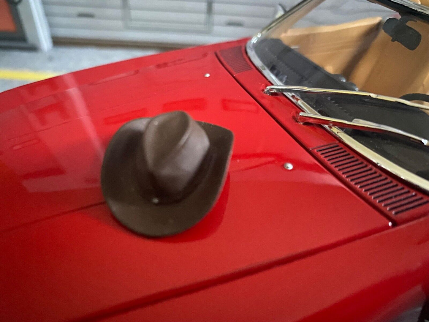 Cowboyhut dunkelbraun Cowboy Hat Dallas Texas Sheriff Police Diorama Tuning 1:18