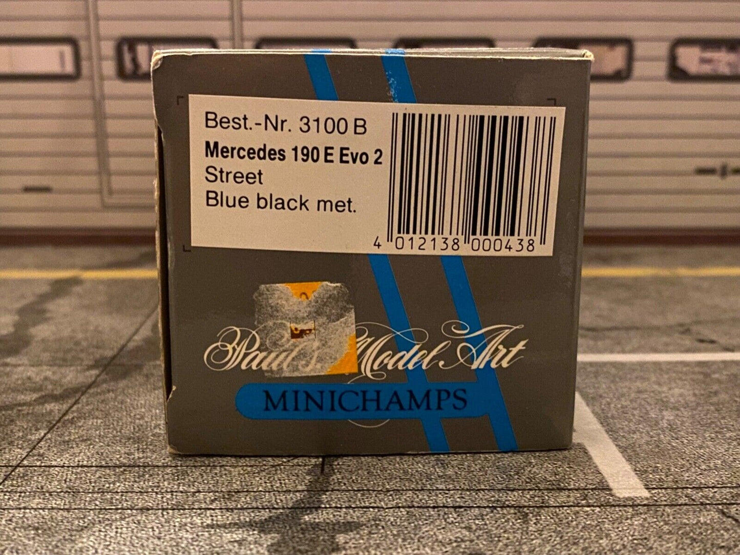 Mercedes Benz 190E 2.5-16V Evo2 Blue Black Met. Minichamps 3100 B vintage 1:43