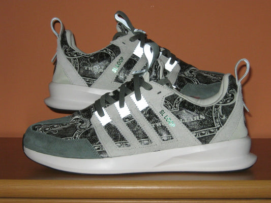 Adidas x Wish SL Loop Runner "2 Dollar-Note" + T-Shirt NEU US 12 UK 11,5 FR 46 ⅔