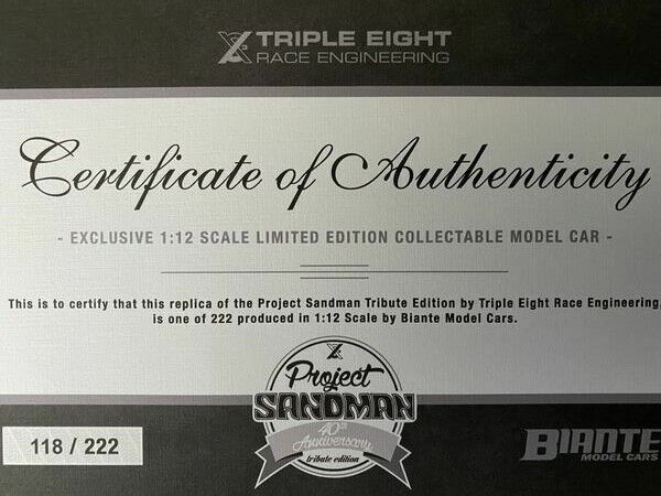Holden Triple Eight Project Sandman Tribute Red Bull BR12601B BIANTE new 1:12