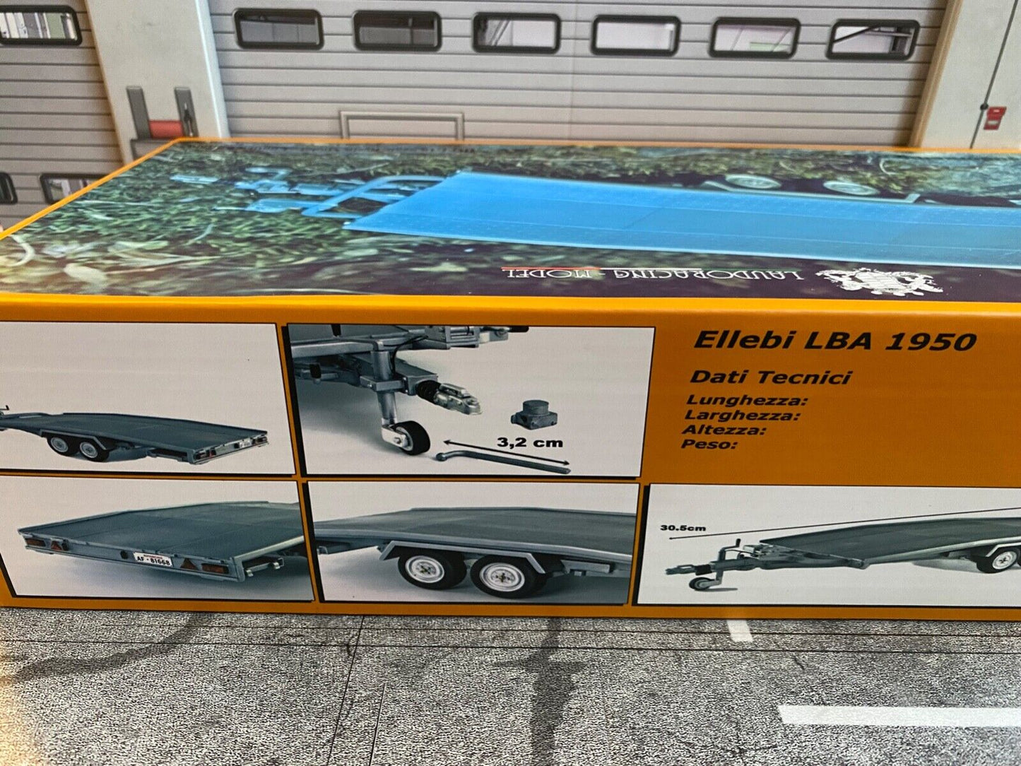 Anhänger Autoanhänger Trailer Ellebi LBA 1950 LM111 Laudoracing Neu in OVP 1:18