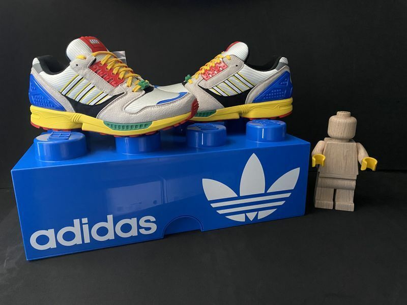 Adidas ZX 8000 x LEGO mit Lego-Box und Holzfigur FZ3482 US 12 UK 11,5 EUR 46 ⅔