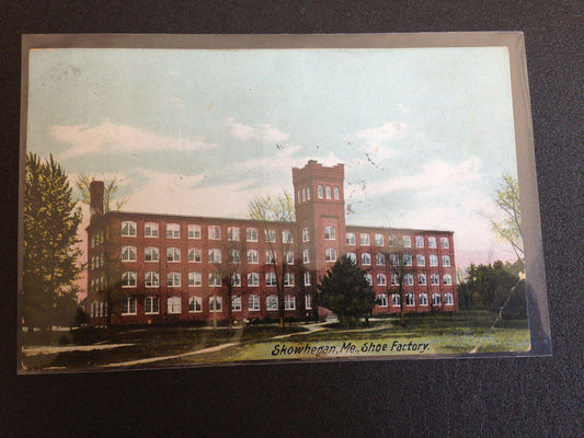 Postkarte von 1909 Skowhegan Maine USA Shoe Factory from New Balance vintage