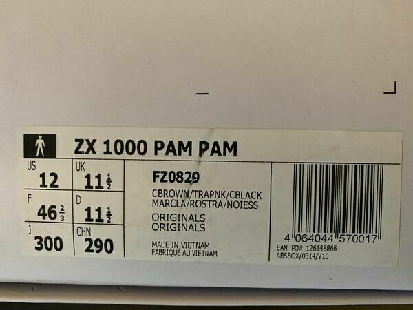 Adidas ZX 1000 x PAM PAM FZ0829 ZX1000 Neu new in box US 12 UK 11,5 EUR 46 ⅔