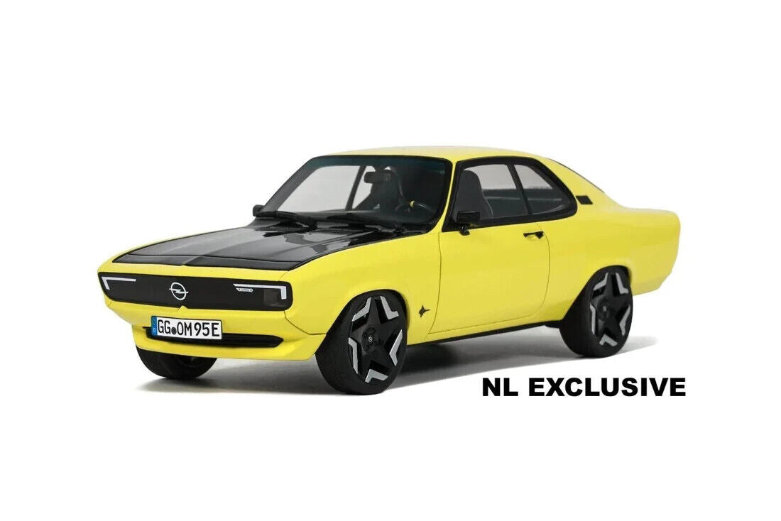 Opel Manta GSe ElektroMOD Otto OT434 + Acryl-Vitrine & Sockelschild Neu OVP 1:18