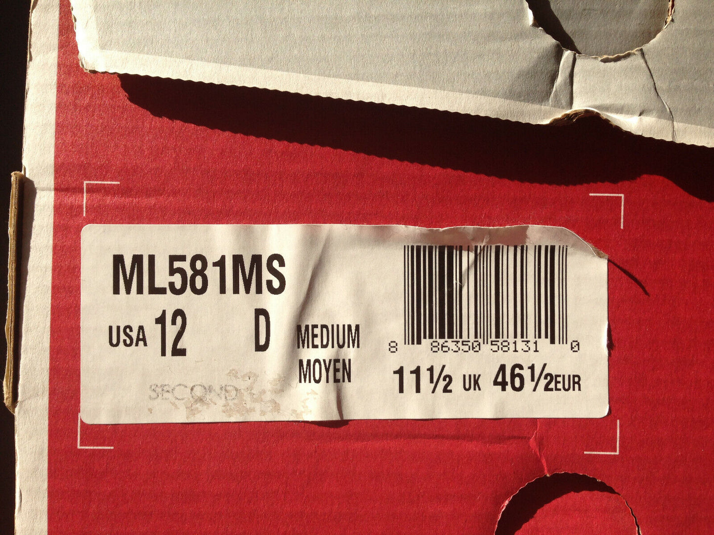 New Balance ML581MS Mita Sneakers "GUM SOLE" new in box US 12 UK 11,5, EUR 46,5