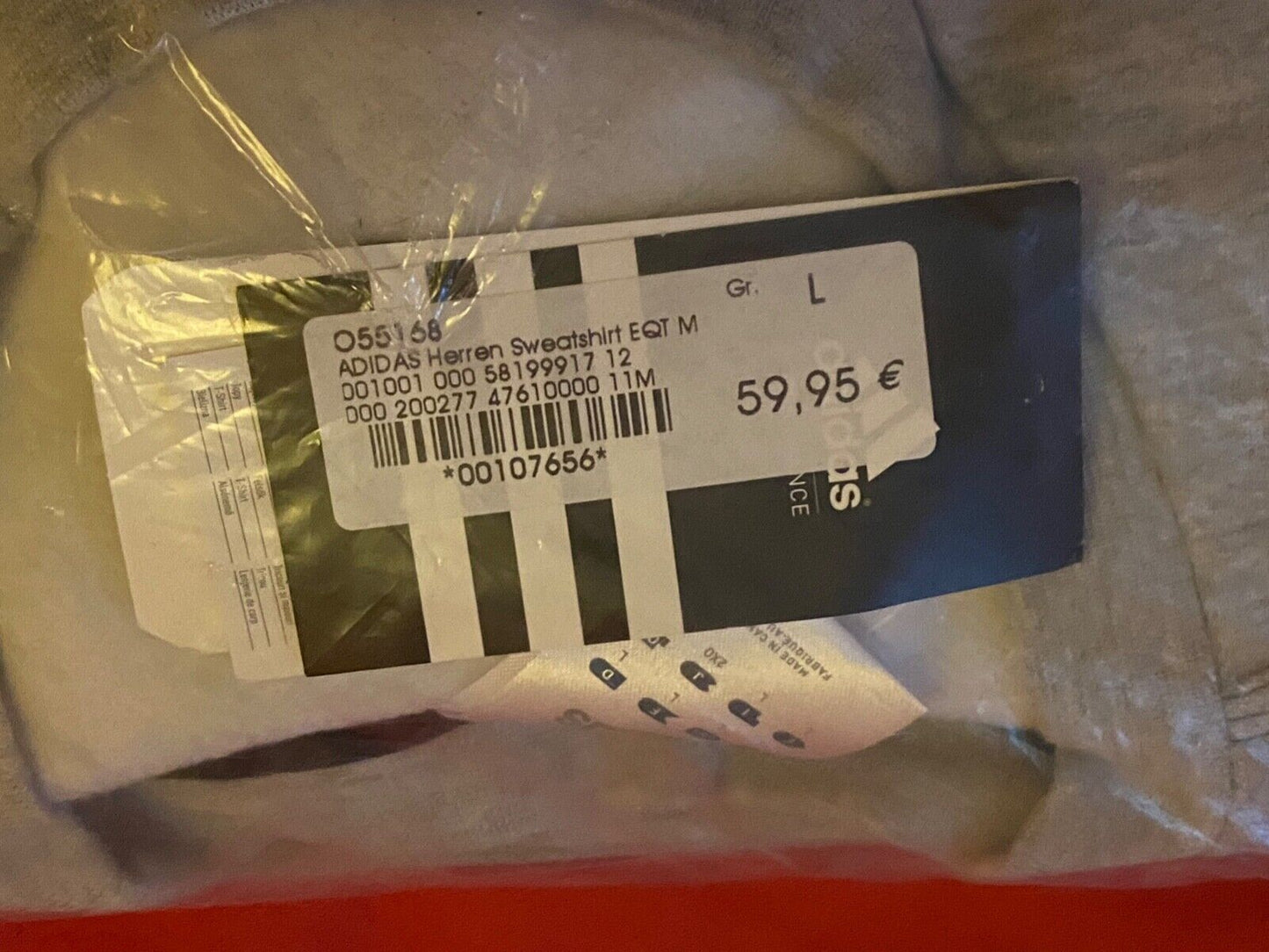 Adidas EQT Equipment Sweatshirt grau NEU Größe L gray new size L