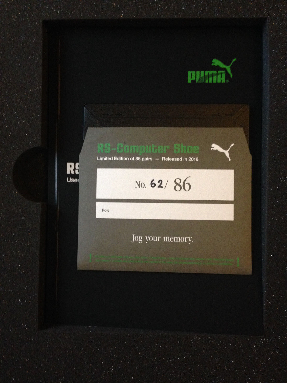 Puma RS Computer Shoe 1986-2018 #62 of 86 pairs worldwide new US 10 UK 9 EUR 43