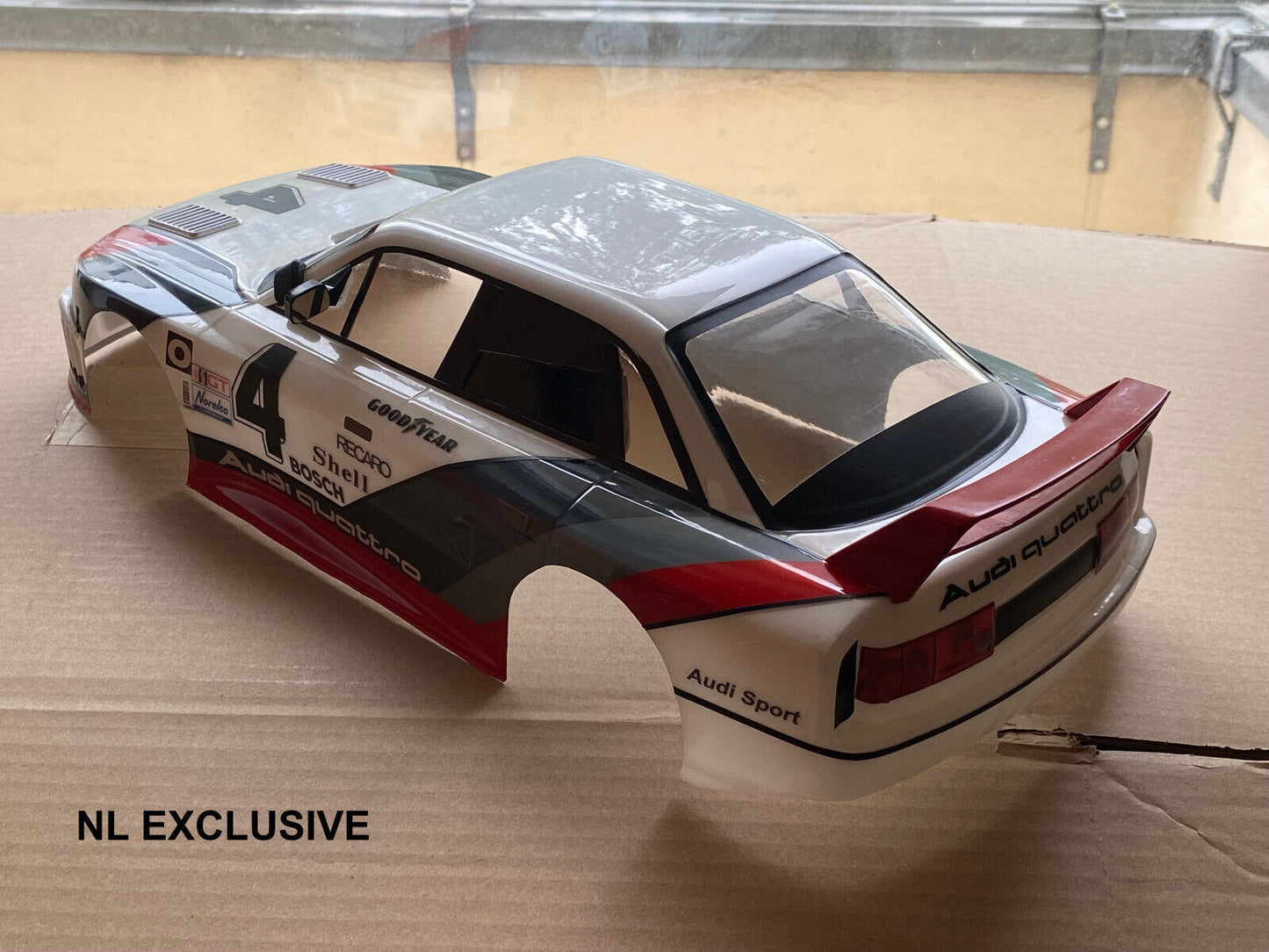 Audi 90 Quattro IMSA GTO fertig lackierte Lexan Karosserie Body RC Body 1:10