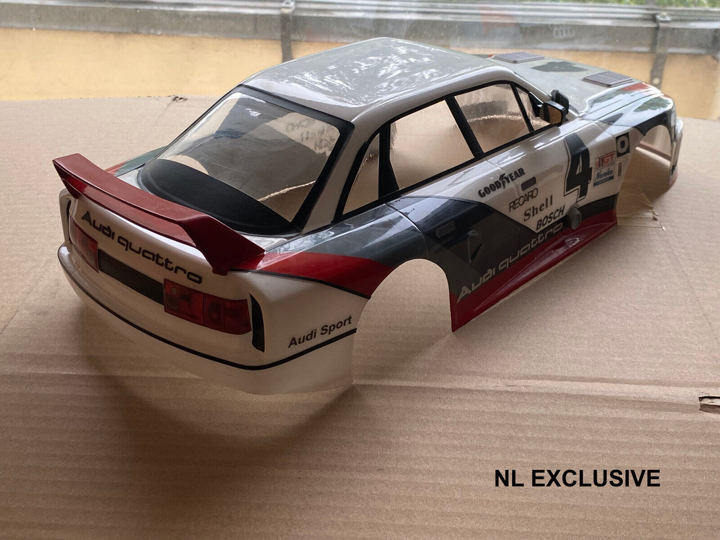 Audi 90 Quattro IMSA GTO fertig lackierte Lexan Karosserie Body RC Body 1:10