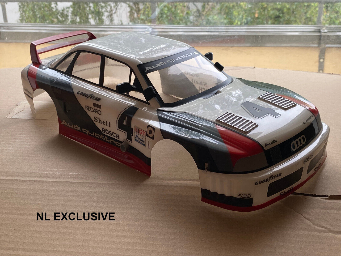 Audi 90 Quattro IMSA GTO fertig lackierte Lexan Karosserie Body RC Body 1:10