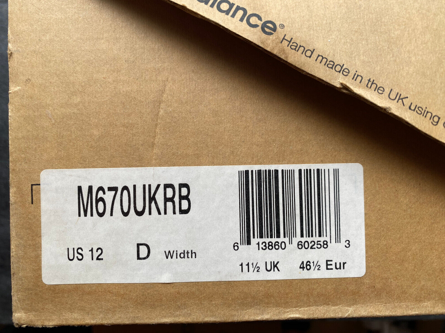New Balance M670UKRB RED DEVIL aus Crank 2 J. STATHAM 670 US 12 UK 11,5 EU 46,5