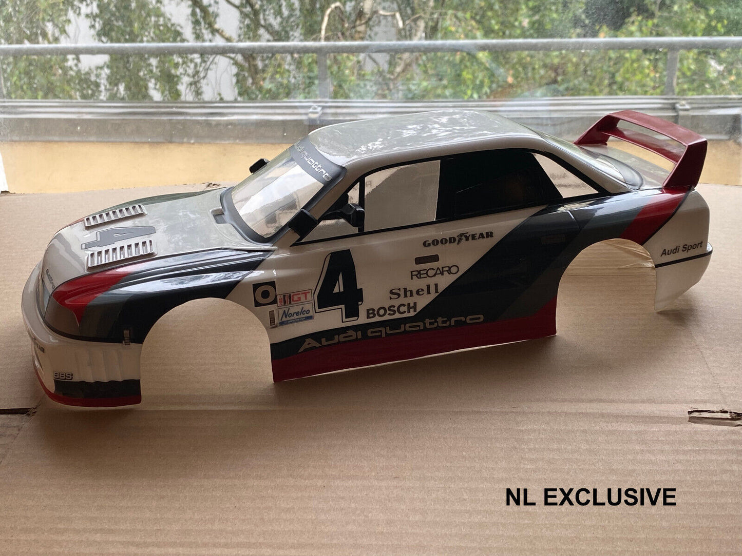 Audi 90 Quattro IMSA GTO fertig lackierte Lexan Karosserie Body RC Body 1:10